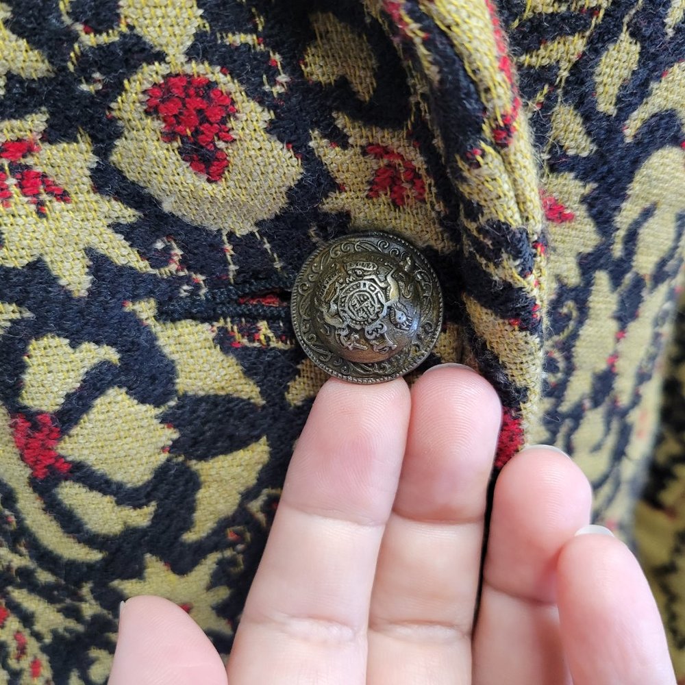 Free People Tapestry Long Winded Double Breasted Coat Womens 2 Boho - Picture 12 of 16